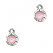 Anh&auml;nger aus Kristallglas Round Light pink-silver