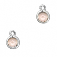 Anh&auml;nger aus Kristallglas Round Peach-silver