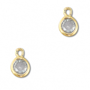 Anh&auml;nger aus Kristallglas Round Light grey-gold