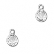 Anh&auml;nger aus Kristallglas Round Transparent-silver