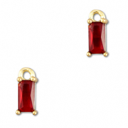 Anh&auml;nger aus Kristallglas Rectangle Red-gold