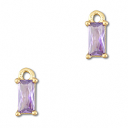 Anh&auml;nger aus Kristallglas Rectangle Light lilac-gold