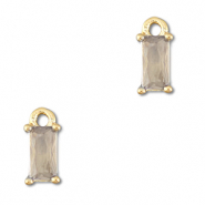 Anh&auml;nger aus Kristallglas Rectangle Light grey-gold
