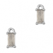 Anh&auml;nger aus Kristallglas Rectangle Light grey-silver