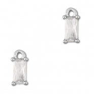 Anh&auml;nger aus Kristallglas Rectangle Transparent-silver