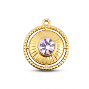 BY31® Anhänger aus Stainless Steel - Rostfreiem Stahl Rount with Ring Gold-light lilac