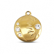 BY31® Anhänger aus Stainless Steel - Rostfreiem Stahl Moon & Sun Gold