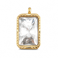 BY31® Anhänger aus Stainless Steel - Rostfreiem Stahl Rectangle Gold