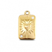 BY31® Anhänger aus Stainless Steel - Rostfreiem Stahl Card Heart Gold
