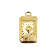 BY31® Anhänger aus Stainless Steel - Rostfreiem Stahl Card Diamond Gold