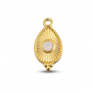 BY31® Anhänger aus Stainless Steel - Rostfreiem Stahl Drop Gold-soft pink opal