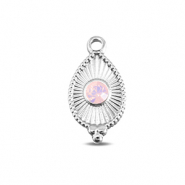 BY31® Anhänger aus Stainless Steel - Rostfreiem Stahl Drop Silver-soft pink opal