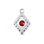 BY31® Anhänger aus Stainless Steel - Rostfreiem Stahl Rhombus Silver-ruby red