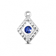 BY31® Anhänger aus Stainless Steel - Rostfreiem Stahl Rhombus Silver-sapphire blue