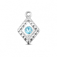 BY31® Anhänger aus Stainless Steel - Rostfreiem Stahl Rhombus Silver-aqua