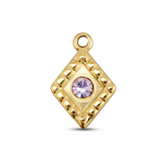 BY31® Anhänger aus Stainless Steel - Rostfreiem Stahl Rhombus Gold-light lilac
