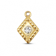 BY31® Anhänger aus Stainless Steel - Rostfreiem Stahl Rhombus Gold-crystal