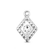 BY31® Anhänger aus Stainless Steel - Rostfreiem Stahl Rhombus Silver-crystal