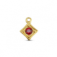 BY31® Anhänger aus Stainless Steel - Rostfreiem Stahl Rhombus Gold-ruby red