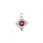 BY31® Anhänger aus Stainless Steel - Rostfreiem Stahl Rhombus Silver-ruby red