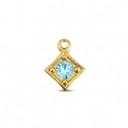 BY31® Anhänger aus Stainless Steel - Rostfreiem Stahl Rhombus Gold-aqua
