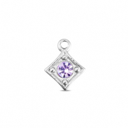BY31® Anhänger aus Stainless Steel - Rostfreiem Stahl Rhombus Silver-light lilac
