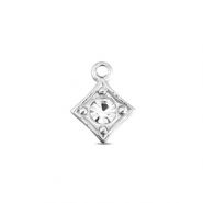 BY31® Anhänger aus Stainless Steel - Rostfreiem Stahl Rhombus Silver-crystal