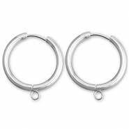 Stainless Steel - Rostfrei Stahl Ohrringe Creolen mit &Ouml;se 23mm Silver