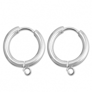 Stainless Steel - Rostfrei Stahl Ohrringe Creolen mit &Ouml;se 17mm Silver