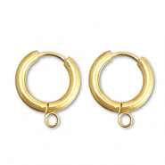 Stainless Steel - Rostfrei Stahl Ohrringe Creolen mit &Ouml;se 15mm Gold