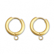 Stainless Steel - Rostfrei Stahl Ohrringe Creolen mit &Ouml;se 13mm Gold