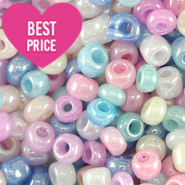 Rocailles Perlen Glas 6/0 (4mm) Multicolour shiny pastel