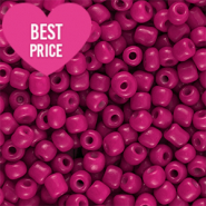 Rocailles Perlen Glas 6/0 (4mm) Magenta pink
