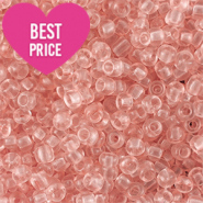 Rocailles Perlen Glas 8/0 (3mm) Transparent light peach pink