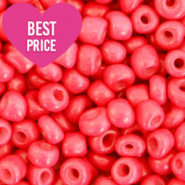 Rocailles Perlen Glas 8/0 (3mm) Coral red