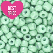 Rocailles Perlen Glas 8/0 (3mm) Spring bud green