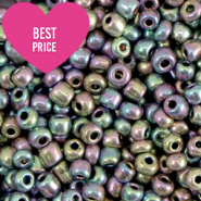 Rocailles Perlen Glas 8/0 (3mm) Metallic shine multicolour silver