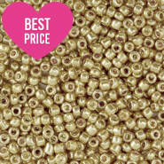 Rocailles Perlen Glas 12/0 (2mm) Metallic shine gold champagne