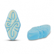 Tschechische Perlen Arabesque 19x9mm Light blue-frosted
