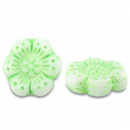Tschechische Perlen Boho Flower 14mm Light green