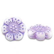 Tschechische Perlen Boho Flower 14mm Lila