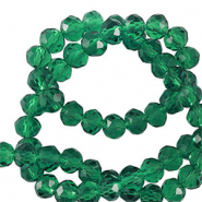 Facetten Top Glas Perlen 6x4mm Rondellen Petrol green