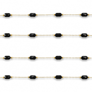 Zubeh&ouml;r aus Stainless Steel - Rostfreiem Stahl Gliederkette Oval Gold-black