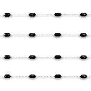 Zubeh&ouml;r aus Stainless Steel - Rostfreiem Stahl Gliederkette Oval Silver-black