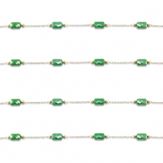Zubeh&ouml;r aus Stainless Steel - Rostfreiem Stahl Gliederkette Oval Gold-green