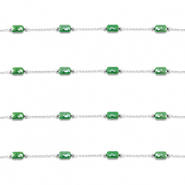 Zubeh&ouml;r aus Stainless Steel - Rostfreiem Stahl Gliederkette Oval Silver-green
