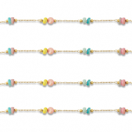 Zubeh&ouml;r aus Stainless Steel - Rostfreiem Stahl Gliederkette Disc Gold-multicolour