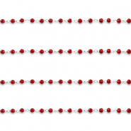 Zubeh&ouml;r aus Stainless Steel - Rostfreiem Stahl Gliederkette Round Silver-red