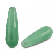 Perlen Naturstein Quarz Drop Green