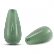 Perlen Naturstein Quarz Drop Green